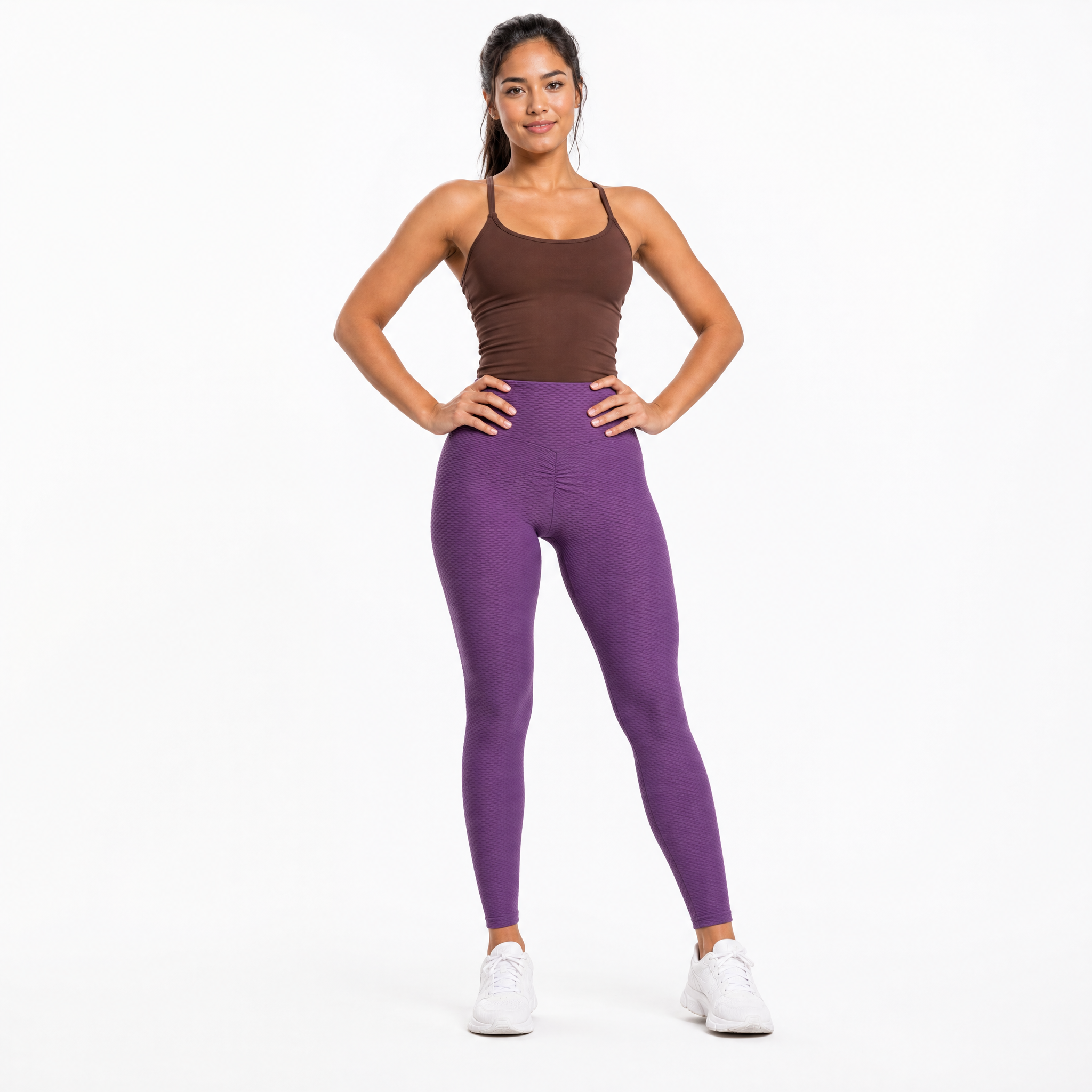 Scrunch Sculpt Legging in Amethyst, front